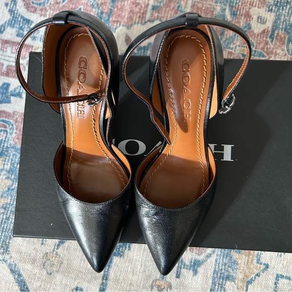 Coach Wynne Ankle-Strap Pumps Black Size 6 - Picture 4 of 8